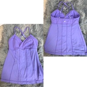 Lululemon Lavender crisscross vneck tank top Sz 4